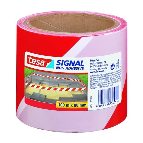 SPERREBÅND TESA RØD/HVIT