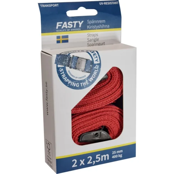 PAKKESTROPP 2,5MX25MM 2PK RØD